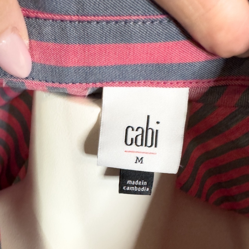 CABI Regatta Shacket Striped Button Down Blouse - Picture 13 of 16